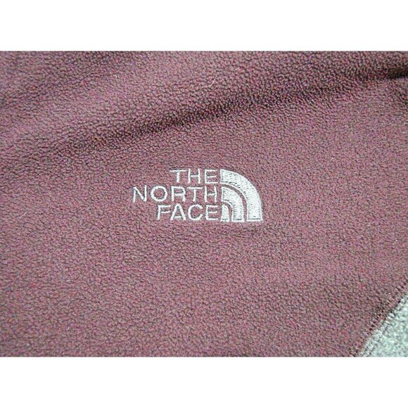 Womens The North Face 1/4 Zip Fleece Pullover Jacket Lightweight Burgundy Gray M - Picture 9 of 12